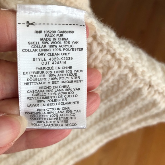 Joie Helma Faux Fur Wool and Yak Cocoon Cardigan - Picture 10 of 10